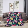 thumbnail image 1 of LNWH Cute Knit Love Print Pattern Throw Blanket, Flannel Sofa Blankets for All Seasons, 50"x40", 1 of 8