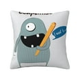thumbnail image 1 of LNWH Decorative Pillow Covers, Cartoon Devil Monster Square Sofa Decorative Knit Pillow Case, 20"x20", 1 of 8