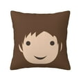 thumbnail image 1 of LNWH Decorative Pillow Covers, Cartoon Smiling Boy Square Sofa Decorative Knit Pillow Case, 24"x24", 1 of 8