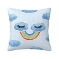 thumbnail image 1 of LNWH Decorative Pillow Covers, Cloud Rainbow Eyelashes Square Sofa Decorative Knit Pillow Case, 26"x26", 1 of 8