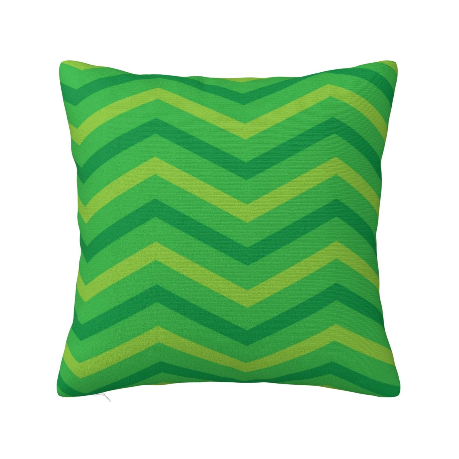 LNWH Decorative Pillow Covers, Green Wavy Lines Square Sofa Decorative