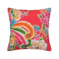 thumbnail image 1 of LNWH Decorative Pillow Covers, Phoenix Flower Print Square Sofa Decorative Knit Pillow Case, 20"x20", 1 of 8