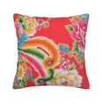 thumbnail image 1 of LNWH Decorative Pillow Covers, Phoenix Flower Print Square Sofa Decorative Knit Pillow Case, 22"x22", 1 of 8