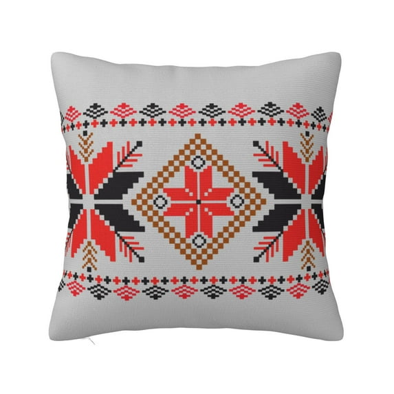 LNWH Decorative Pillow Covers, Star Embroidery Pattern Square Sofa Decorative Knit Pillow Case, 18"x18"