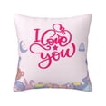 thumbnail image 1 of LNWH Decorative Pillow Covers, Valentine's day, heart, i love Square Sofa Decorative Knit Pillow Case, 16"x16", 1 of 8
