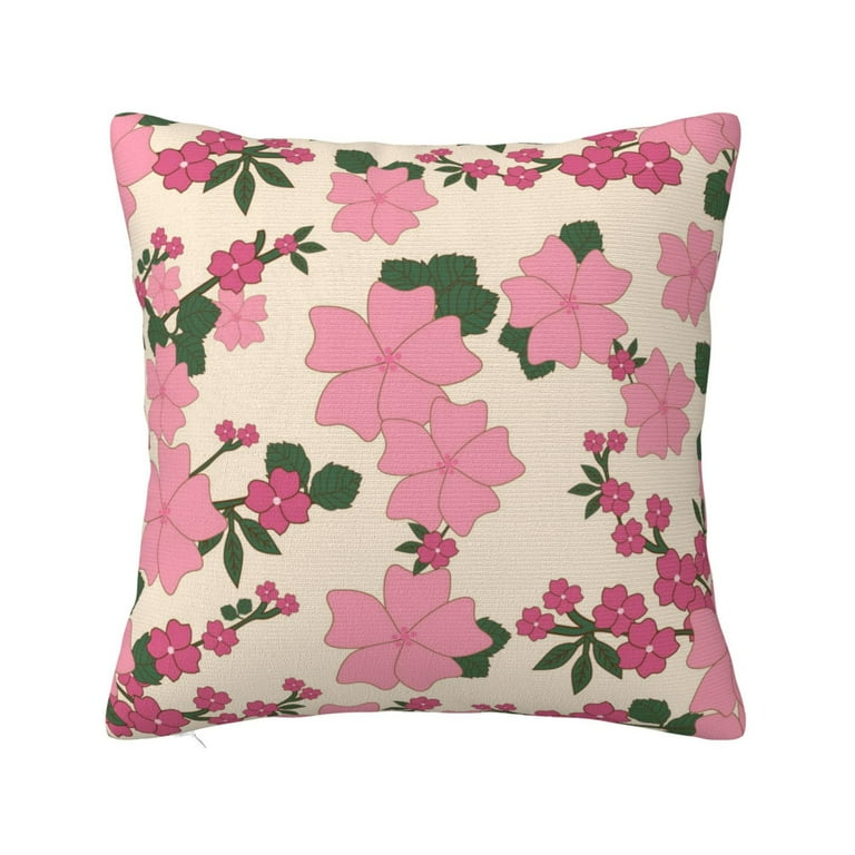 LNWH Decorative Pillow Covers Vintage Flowers Floral Square Sofa