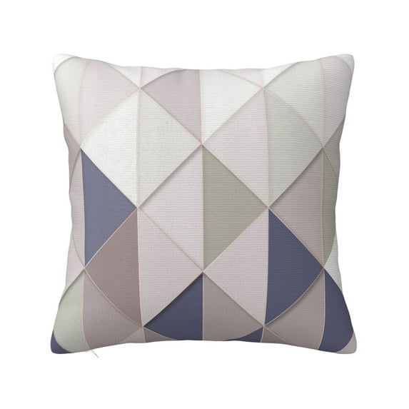 LNWH Decorative Pillow Covers, Vintage Triangle Mosaic Square Sofa Decorative Knit Pillow Case, 24"x24"