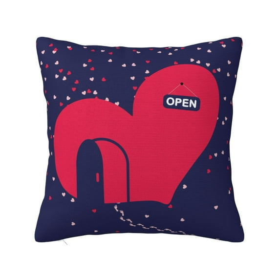 LNWH Decorative Pillow Covers, Welcome Footprints Square Sofa Decorative Knit Pillow Case, 18"x18"