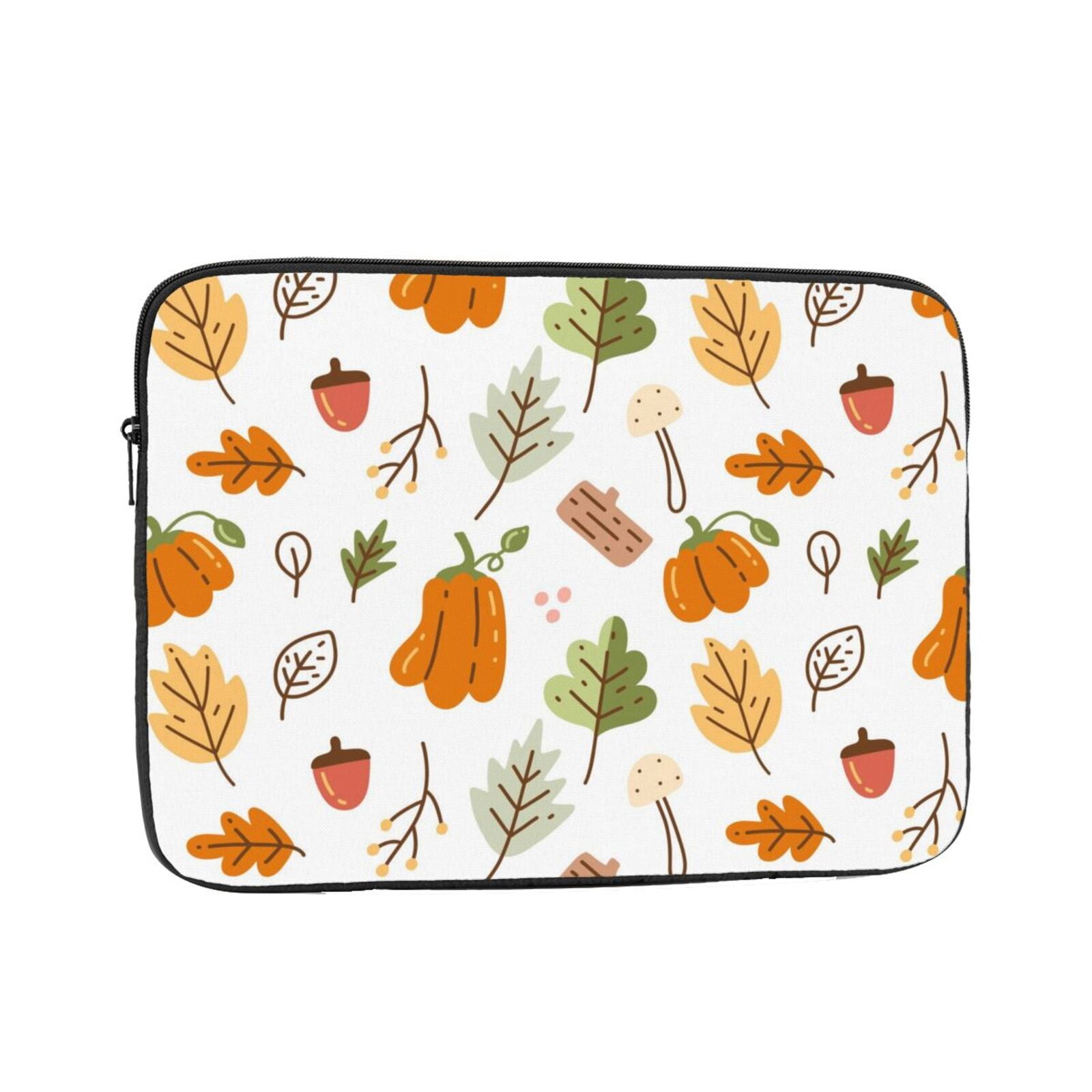 LNWH Fall Leafy Pumpkin Plants Pattern Laptop Sleeve, Notebook Computer ...