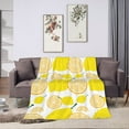 thumbnail image 1 of LNWH Fruit Lemon Print Art Pattern Throw Blanket, Fluffy Soft Cozy Bed Flange Plush Blankets, 80"x60", 1 of 8
