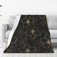 thumbnail image 1 of LNWH Golden Line Floral Texture Pattern Throw Blanket, Flannel Sofa Blankets for All Seasons, 50"x40", 1 of 8