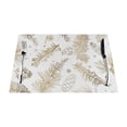 thumbnail image 1 of LNWH Golden Pine Branch Texture Christmas Pattern Placemats, 1 PCS Heat Resistant Washable PVC Table Mats, 18"x12", 1 of 6