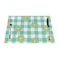 thumbnail image 1 of LNWH Green Plaid Floral Pattern Placemats, 6 PCS Heat Resistant Washable PVC Table Mats, 18"x12", 1 of 6