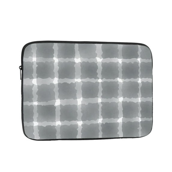 LNWH Grey Watercolor Abstract Plaid Pattern Laptop Sleeve, Notebook Computer Pocket Tablet Briefcase Carrying Bag, 10 inch Laptop Case