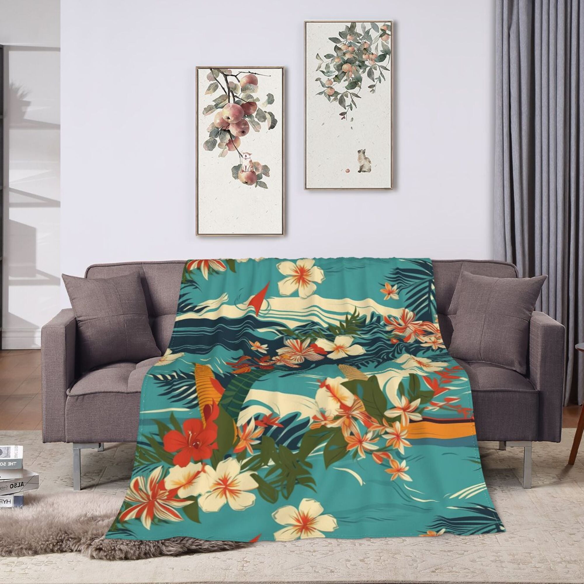 Wave Outlines - Sustainably Made Throw Blanket