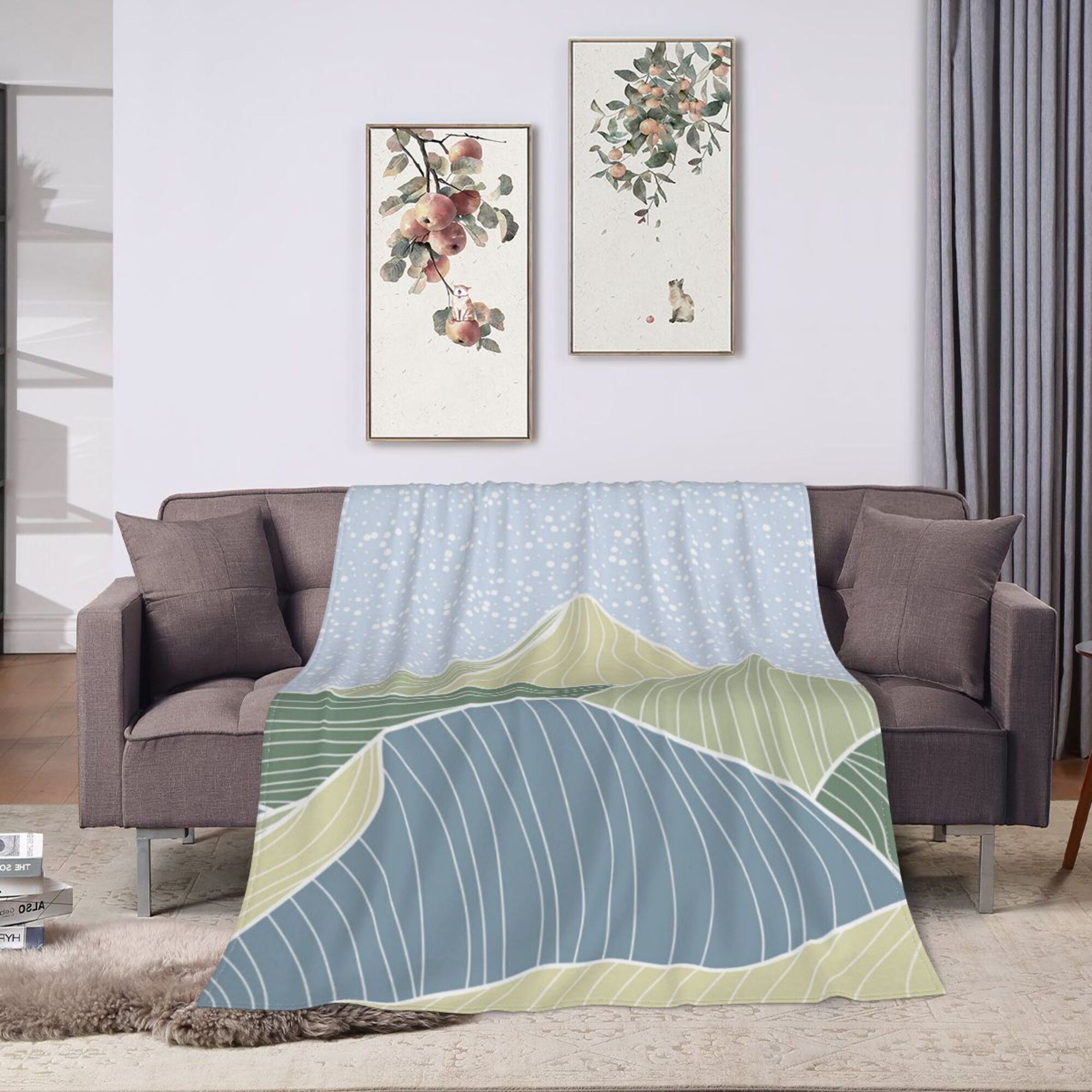 Japanese Tokyo Print Pattern Hooded Blanket