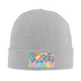 thumbnail image 1 of LNWH Knitted Acrylic Hat, Abstract Hearts Pattern Winter Beanie Hat for Cold Weather, Gray, 1 of 8