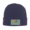 thumbnail image 1 of LNWH Knitted Acrylic Hat, Autumn Minimalism Pattern Winter Beanie Hat for Cold Weather, Navy Blue, 1 of 8