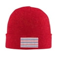 thumbnail image 1 of LNWH Knitted Acrylic Hat, Blue American Patriotic Stars Pattern Winter Beanie Hat for Cold Weather, Red, 1 of 4