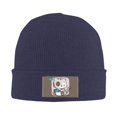 thumbnail image 1 of LNWH Knitted Acrylic Hat, Cartoon Cute Cat Pattern Winter Beanie Hat for Cold Weather, Navy Blue, 1 of 8