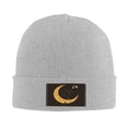 thumbnail image 1 of LNWH Knitted Acrylic Hat, Cat Moon Sky Cartoon Pattern Winter Beanie Hat for Cold Weather, Gray, 1 of 8