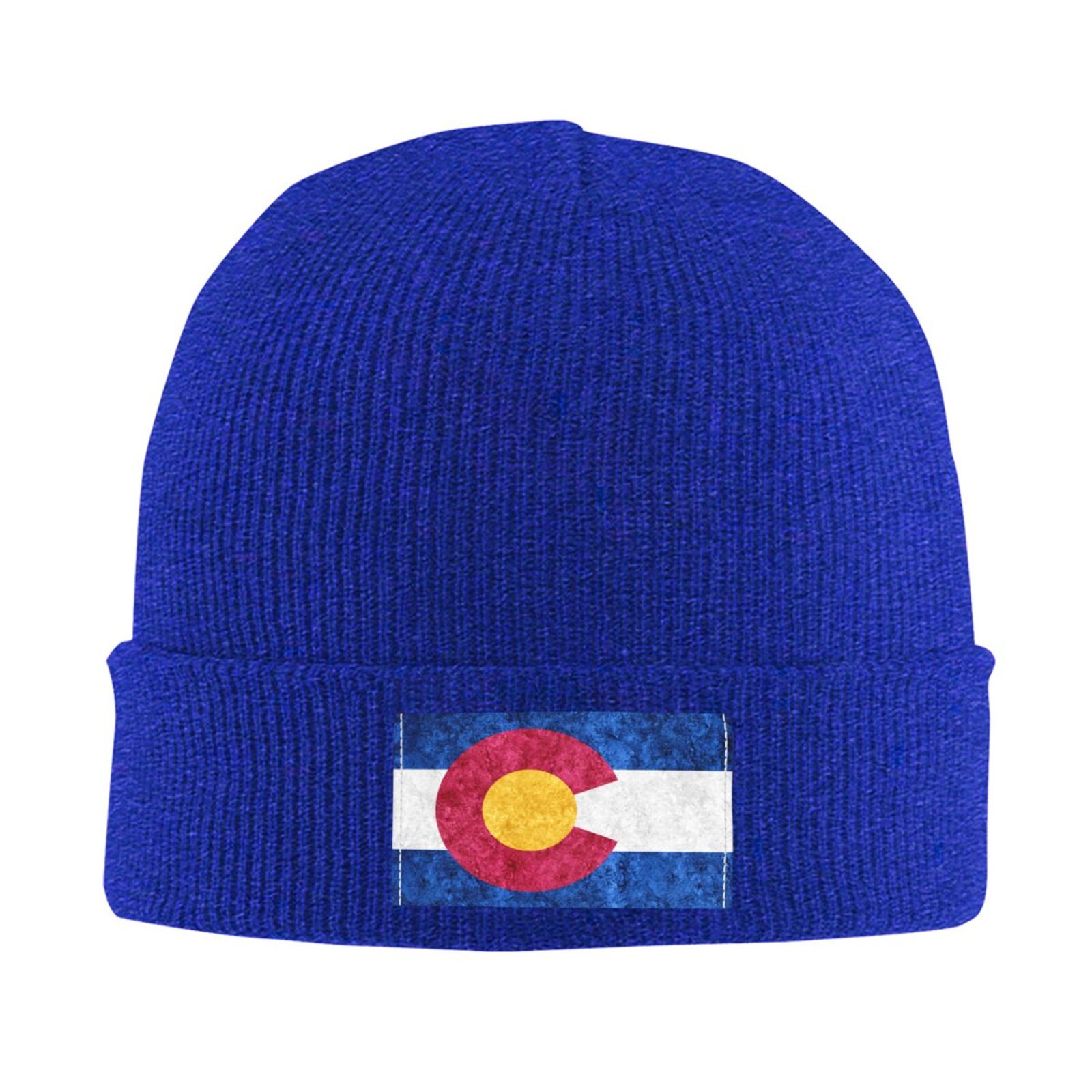 LNWH Knitted Acrylic Hat, Colorado State Flag Pattern Winter Beanie Hat