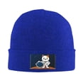 thumbnail image 1 of LNWH Knitted Acrylic Hat, Cute Cat Astronaut Moon Pattern Winter Beanie Hat for Cold Weather, Blue, 1 of 4