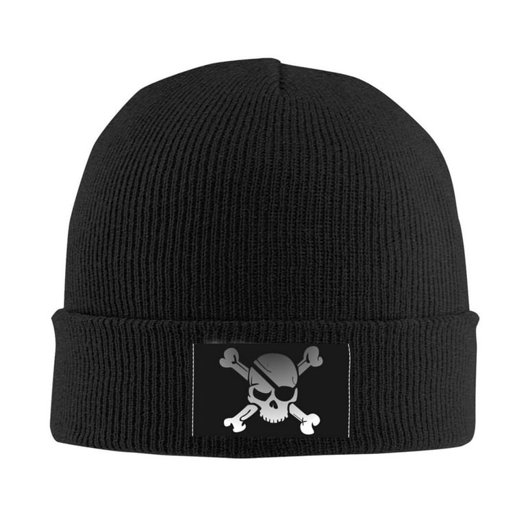 LNWH Knitted Acrylic Hat, Jolly Roger Blindfold Skull Pattern