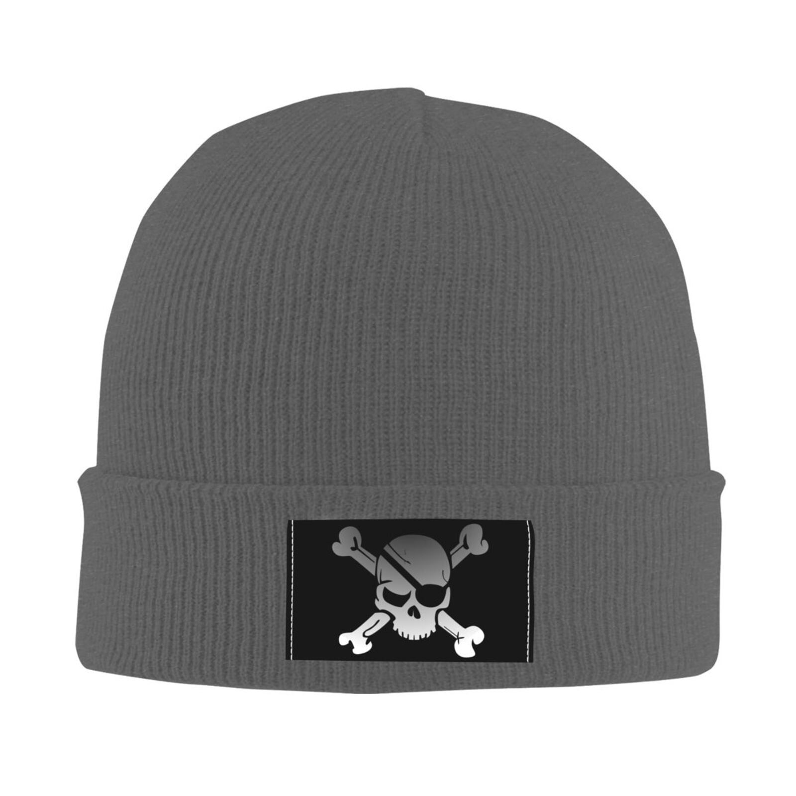 LNWH Knitted Acrylic Hat, Jolly Roger Blindfold Skull Pattern