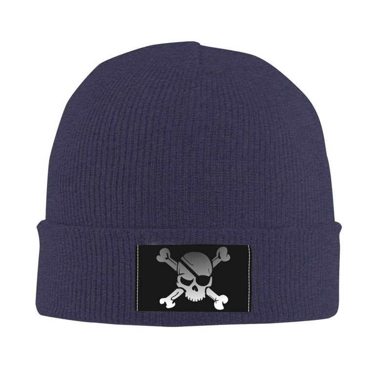 LNWH Knitted Acrylic Hat, Jolly Roger Blindfold Skull Pattern