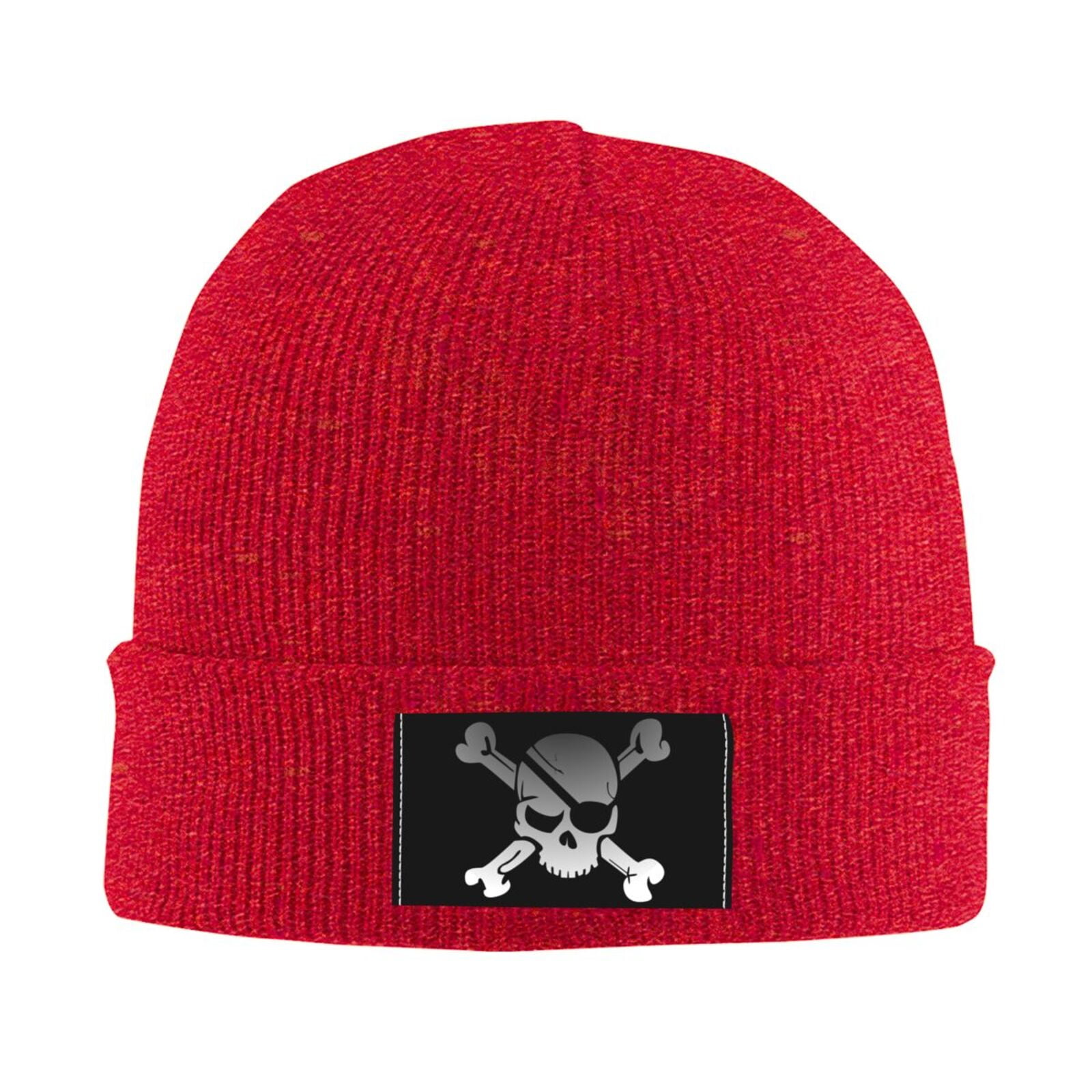 LNWH Knitted Acrylic Hat, Jolly Roger Blindfold Skull Pattern