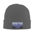 thumbnail image 1 of LNWH Knitted Acrylic Hat, Nature Dusk Landscape Pattern Winter Beanie Hat for Cold Weather, Deep Heather, 1 of 8