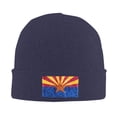 thumbnail image 1 of LNWH Knitted Acrylic Hat, Patriotic Arizona State Flag Pattern Winter Beanie Hat for Cold Weather, Navy Blue, 1 of 8