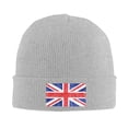 thumbnail image 1 of LNWH Knitted Acrylic Hat, Patriotic United Kingdom Flag Pattern Winter Beanie Hat for Cold Weather, Gray, 1 of 8