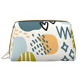 thumbnail image 1 of LNWH Large Capacity Makeup Bag, Retro Abstract Doodle Style Pattern PVC Leather Cosmetic Bags, Perfect for Makeup Lovers, Travelers, and Professionals, 1 of 8