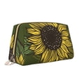 thumbnail image 1 of LNWH Large Capacity Makeup Bag, Sunflower Floral Blooming Flower Pattern PVC Leather Cosmetic Bags, Perfect for Makeup Lovers, Travelers, and Professionals, 1 of 7