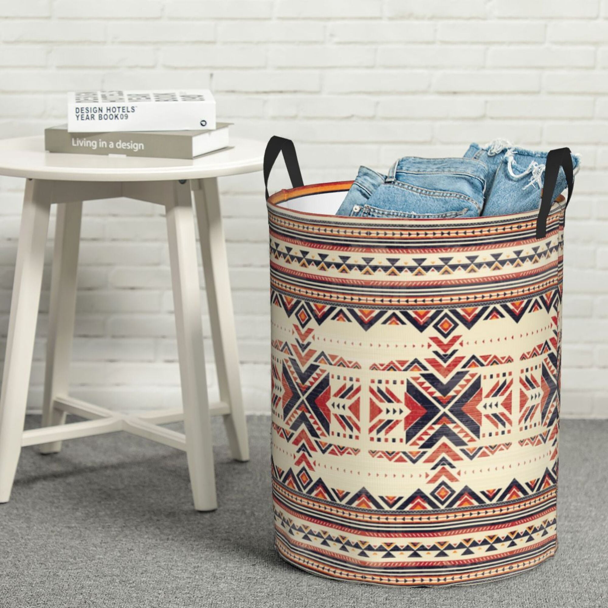 Colorful Neon Tribal Aztec Hand Drawn Laundry Basket
