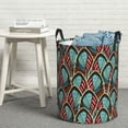 thumbnail image 1 of LNWH Laundry Basket, Bohemian Abstract Floral Pattern Foldable Laundry Hamper with Handles Waterproof, Small Size, 1 of 8