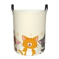 thumbnail image 1 of LNWH Laundry Basket, Cartoon Hand Drawn Cat Pattern Foldable Laundry Hamper with Handles Waterproof, Small Size, 1 of 8