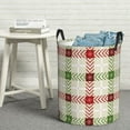 thumbnail image 1 of LNWH Laundry Basket, Christmas Plaid Noel Pattern Foldable Laundry Hamper with Handles Waterproof, Small Size, 1 of 8