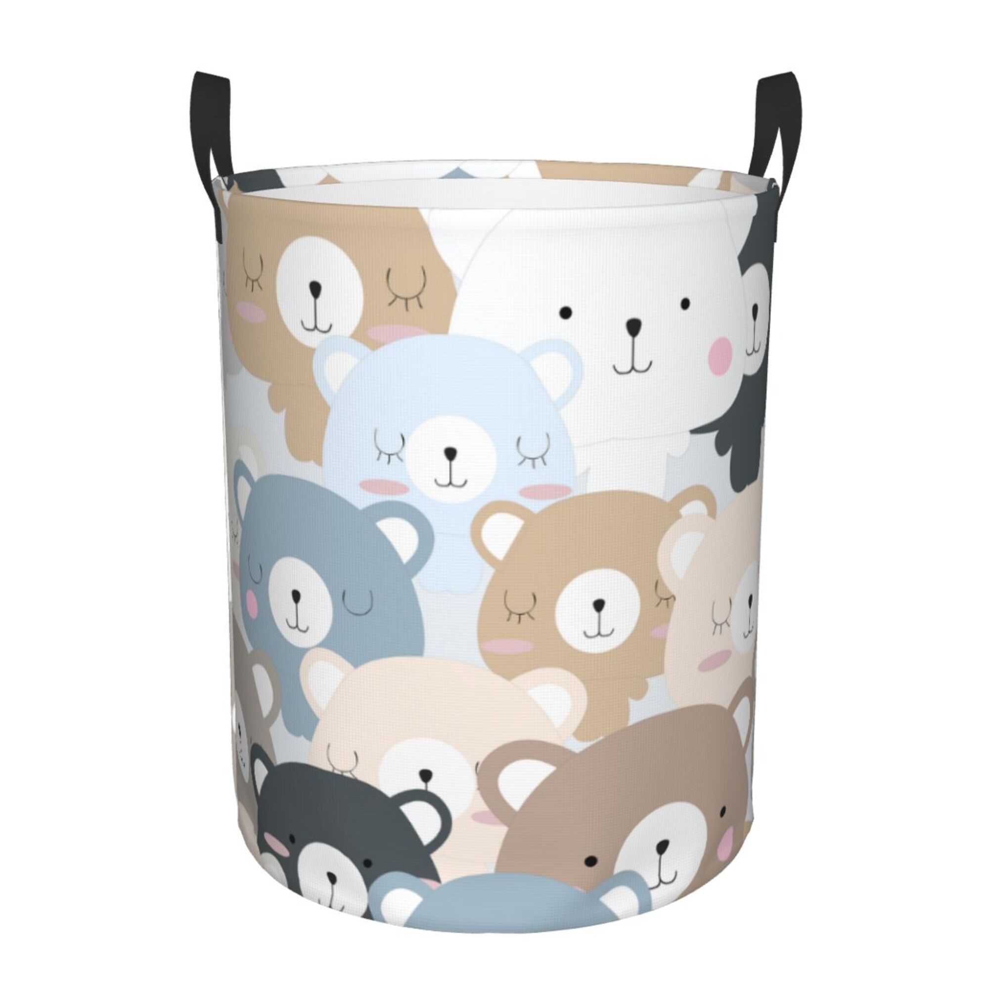 LNWH Laundry Basket, Cute Baby Teddy Bear Seamless Pattern Foldable
