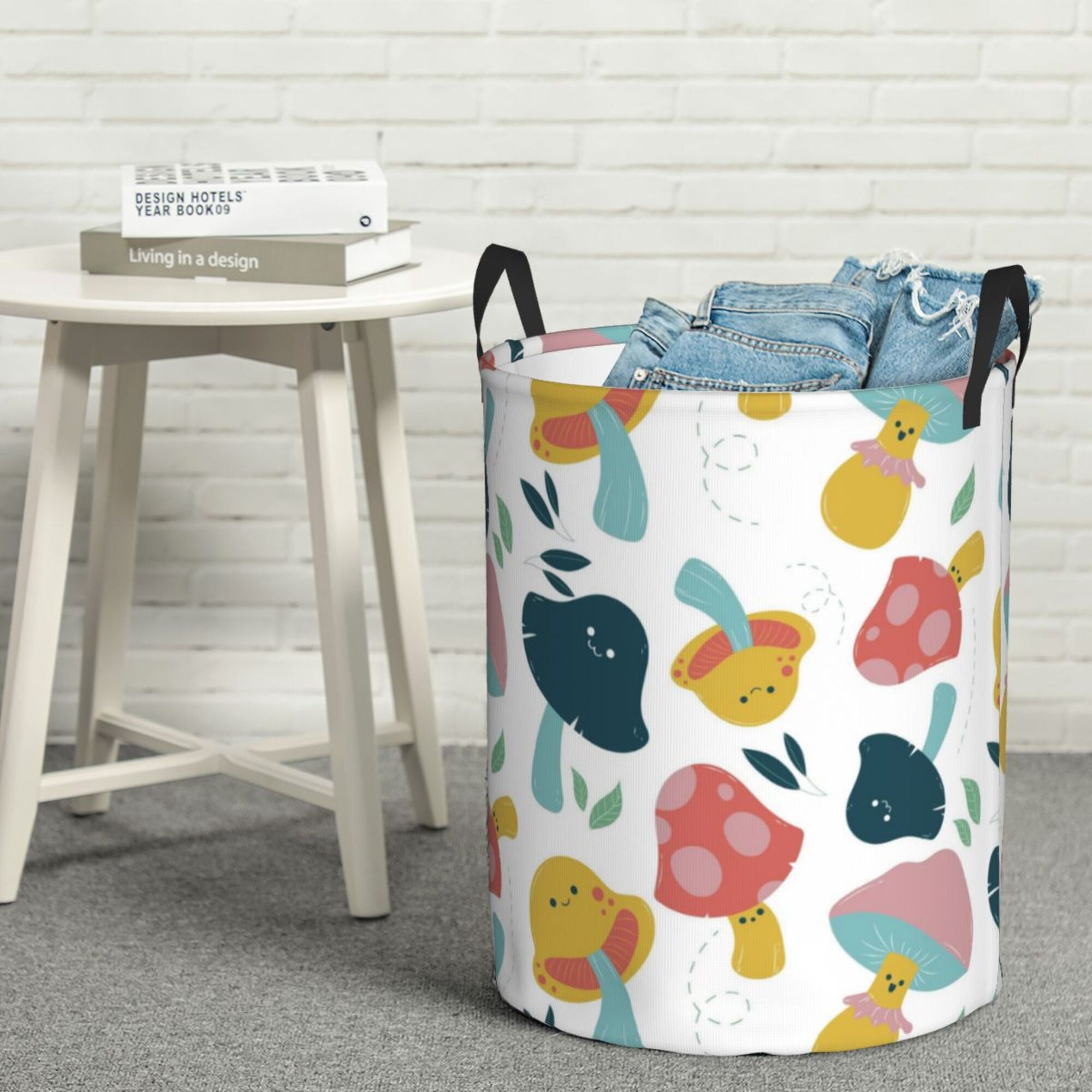 Gnome Mushroom Quilted Laundry Basket NCU0HNH593