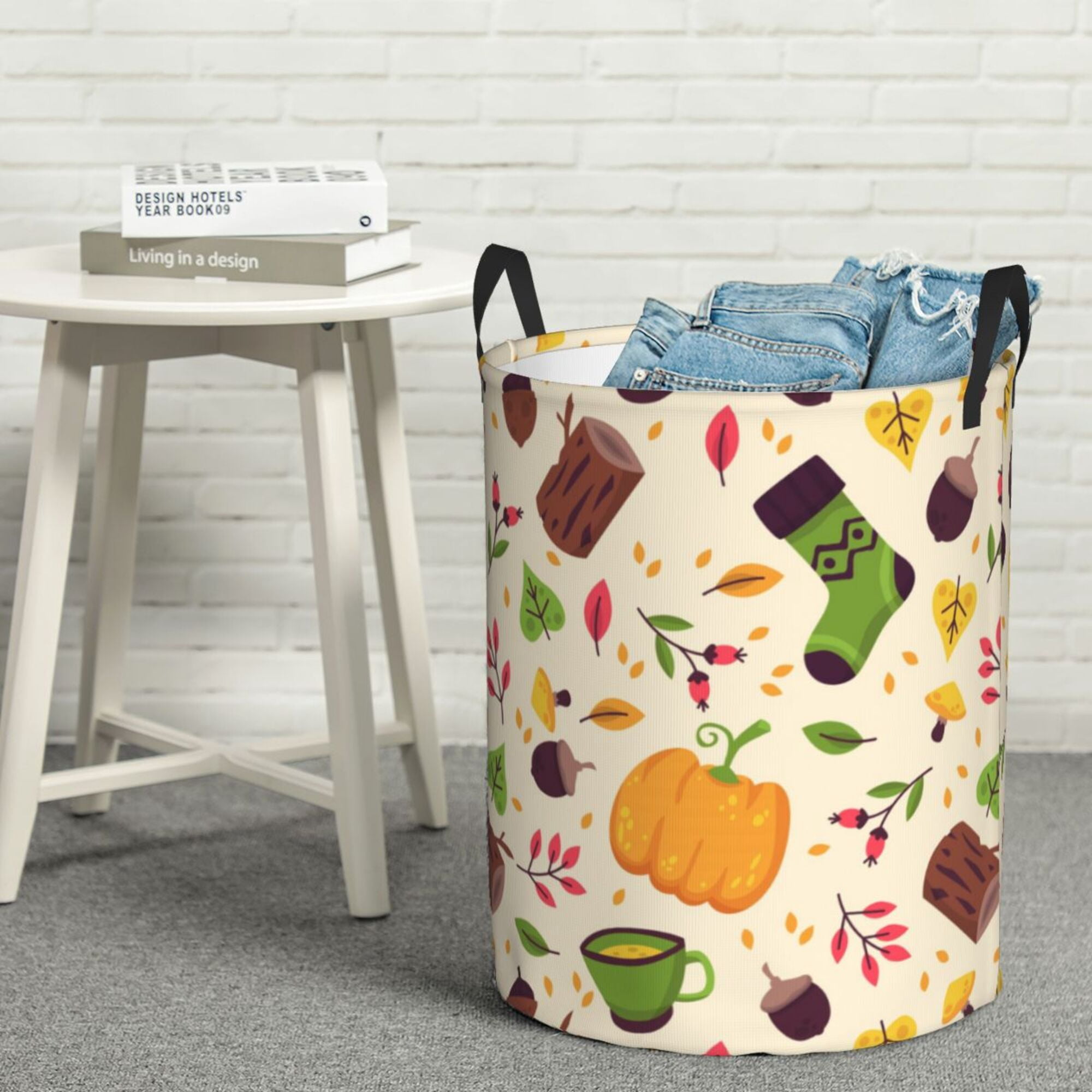 Fall Foldable LNWH Laundry Basket, Fall Autumn Foliage Leaves Art Pattern Foldable ...