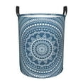 thumbnail image 1 of LNWH Laundry Basket, Mandala Watercolor Blue Pattern Foldable Laundry Hamper with Handles Waterproof, Small Size, 1 of 8
