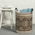 thumbnail image 1 of LNWH Laundry Basket, Native Indonesian Aztec Grey Art Pattern Foldable Laundry Hamper with Handles Waterproof, Medium Size, 1 of 8