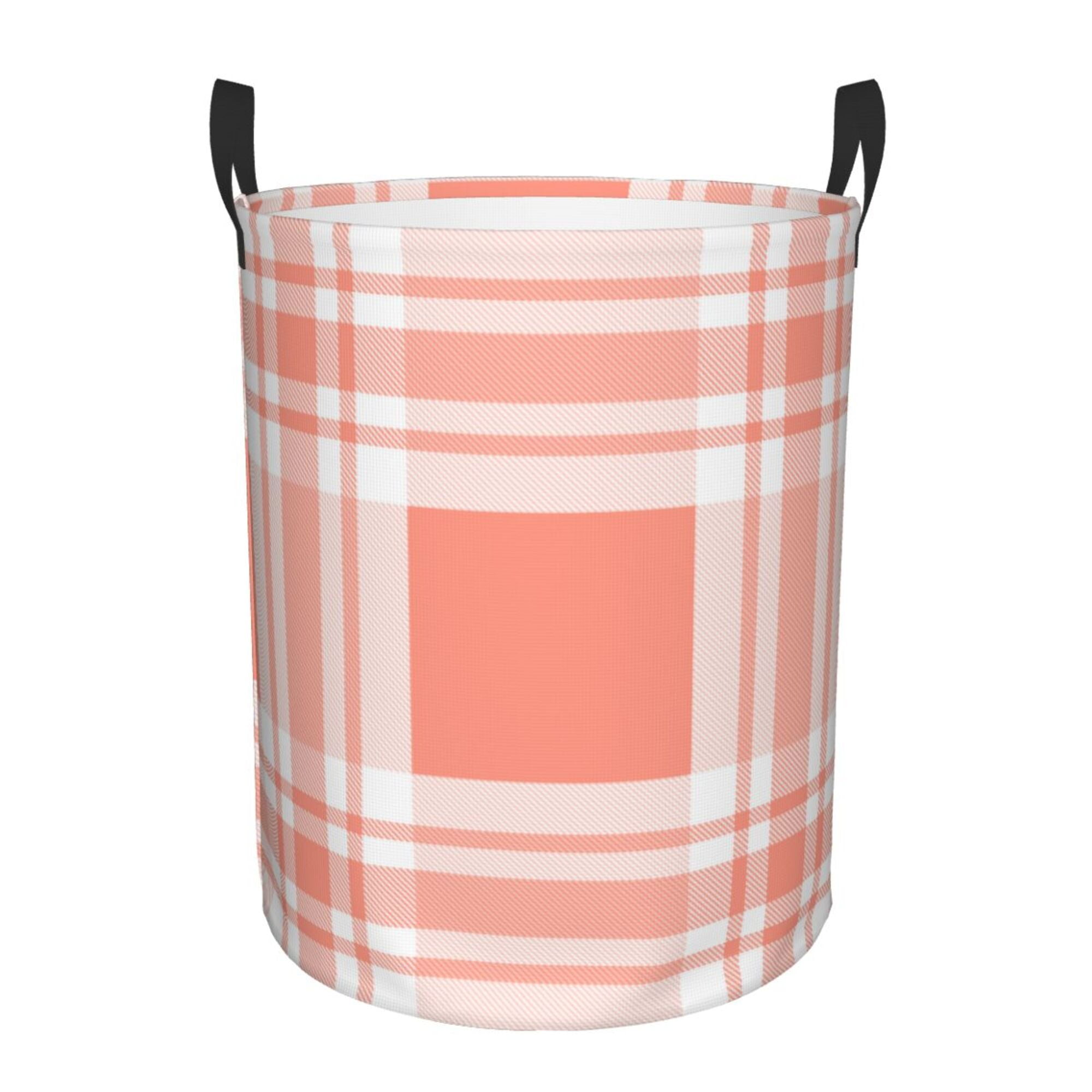 Pink Plaid Tartan Laundry Basket