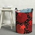 thumbnail image 1 of LNWH Laundry Basket, Red Pomegranate Print Art Pattern Foldable Laundry Hamper with Handles Waterproof, Small Size, 1 of 8