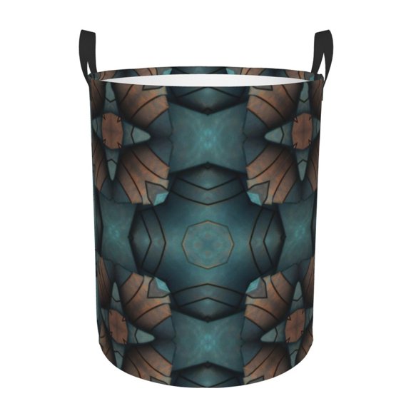 LNWH Laundry Basket, Seamless Flower Pattern Pattern Foldable Laundry Hamper with Handles Waterproof, Medium