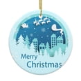 thumbnail image 1 of LNWH Merry Christmas Pattern Christmas Ornament Keepsake Hanging Ornament, Home Decor Hanging Pendants Round Ceramic Ornament Xmas Tree Ornaments 2.9 Inch, 1 of 8