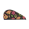 thumbnail image 1 of LNWH Microfiber Hair Drying Towel, Guitar Skull Aztec Cactus Pattern Hair Dry Wrap with Button Anti Frizz Soft Bath Shower Cap Head Towel for Girls Women, 1 of 8